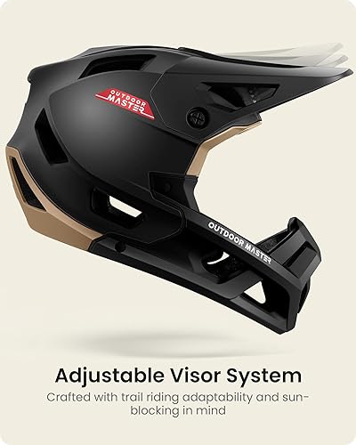 Miniatura 4 de OutdoorMaster Casco de bicicleta de montaña de cara completa para hombres y mujeres, dos almohadillas extraíbles para bicicleta de montaña, casco de