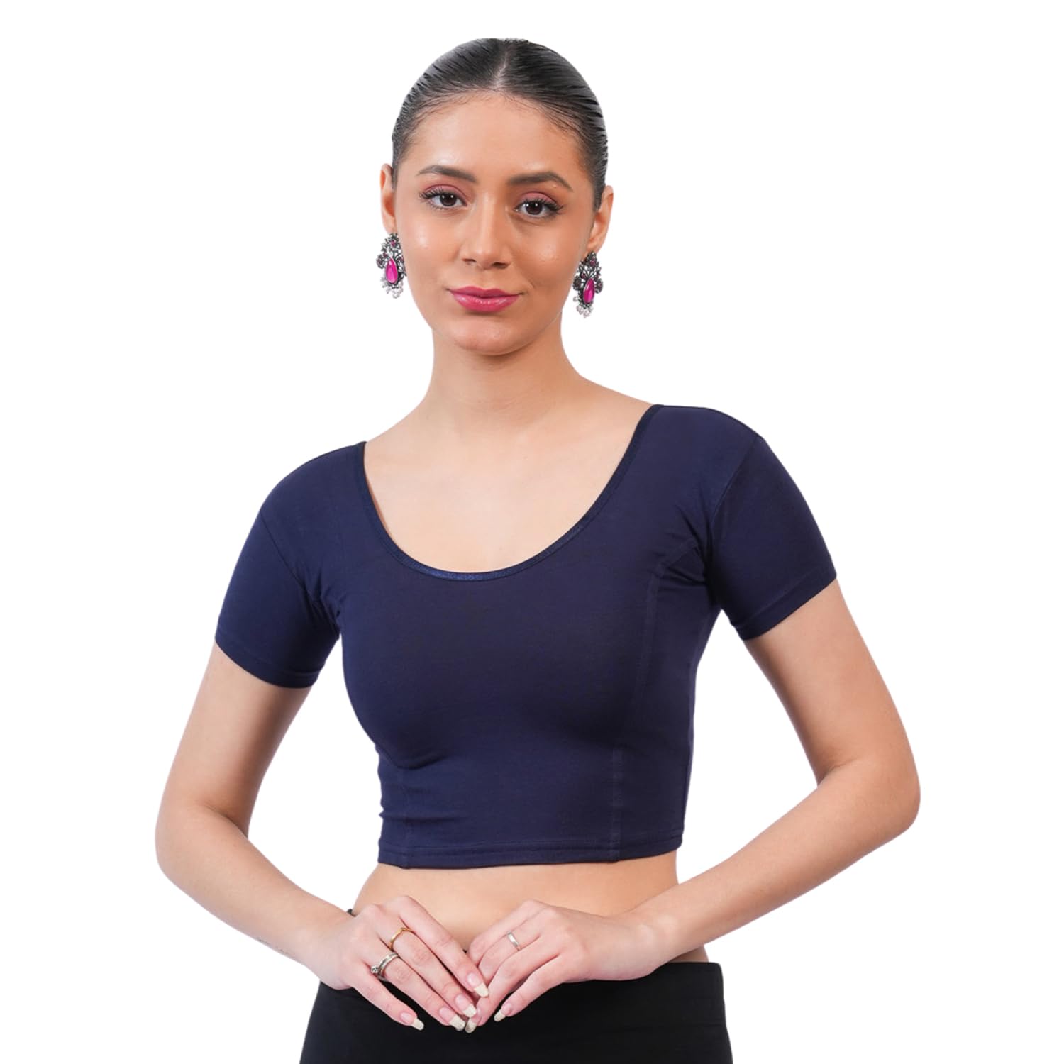 bonjour Women’s Short Sleeve Stretchable Readymade Saree Blouse for Festive, Wedding Comfortable Fit-picture-50