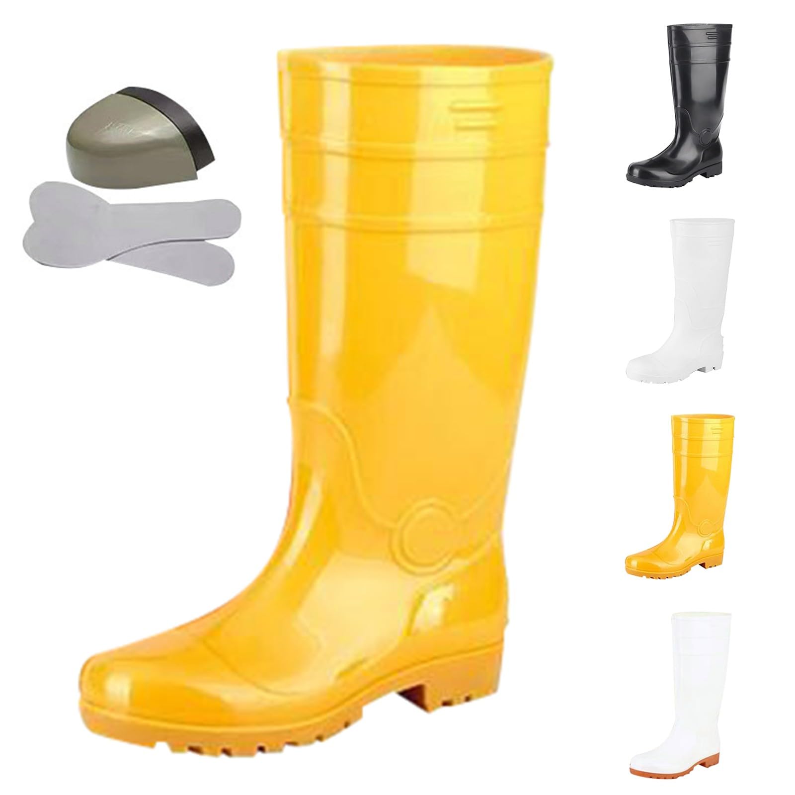 Generisch Botas de goma unisex de caña larga, para exteriores, suela de goma antideslizante, botas de lluvia, botas de lluvia, impermeables, para jardín, cómodas, botas de lluvia de goma, botines