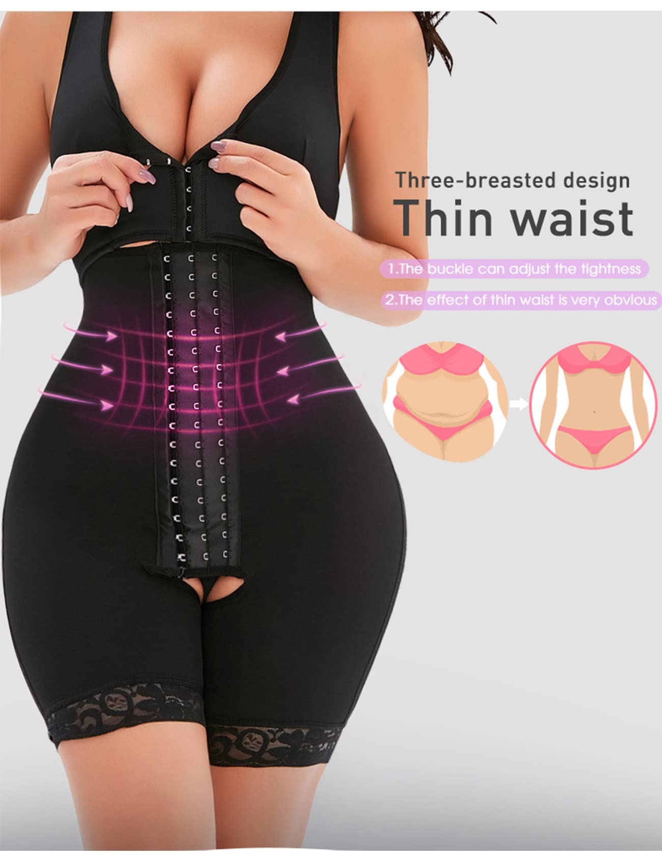 MMRTDJDR S-6XL kobiety po porodzie Plus rozmiar fałszywe dwuczęściowe body wyszczuplają brzuch Butt Lifter bielizna modelująca pas gorset