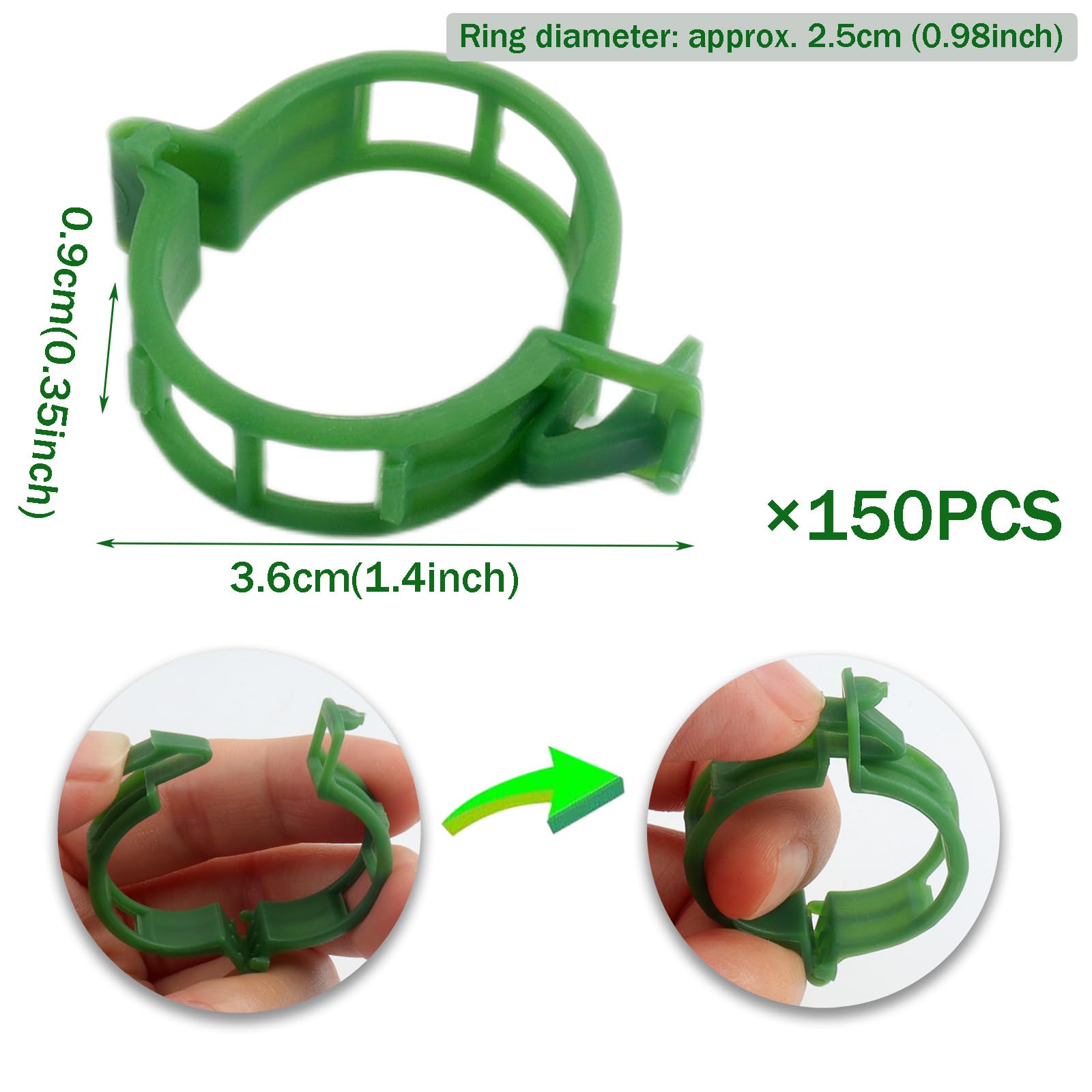 Roellgs 150 pcs garden plant clips, plant support clips, vine clips, flower stem clips for holding tomatoes vegetables - Image 2