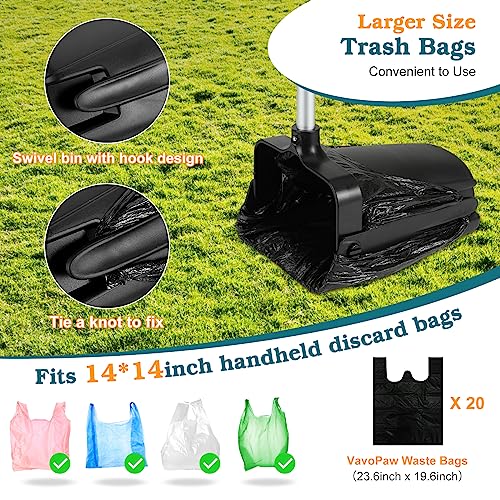 Pooper Scooper Swivel Bin Rake Kit, Dog Pooper Scooper with 20 Waste Bags for Large Dogs Heavy Duty Medium Small Dogs, Pet Waste Removal Scoop with Long Handle for Lawn, Yard, Kennel, Black Pooper Scooper Swivel Bin Rake Kit, Dog Pooper Scooper with 20 Waste Bags for Large Dogs Heavy Duty Medium Small Dogs, Pet Waste Removal Scoop with Long Handle for Lawn, Yard, Kennel, Black