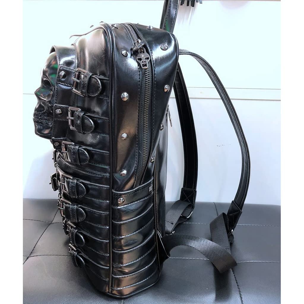 Amazon.co.jp: マンフォークレザーバックパック、ブラック