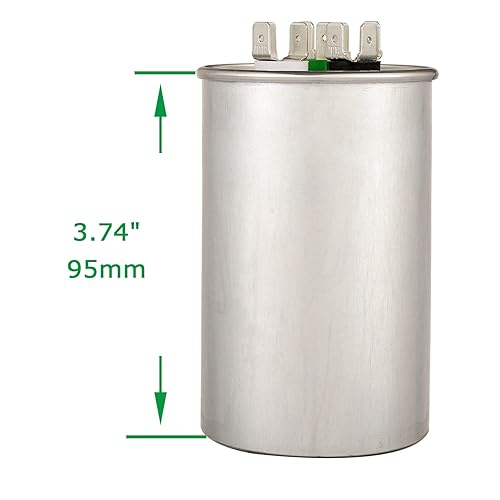 Miniatura 4 de 457.5 uF 45+7.5 MFD 370V o 440V CBB65 Dual Run Start Round Capacitor 45 7.5 uF MFD 370 440 Volt VAC para condensador recto frío o bomba de calor