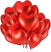 Heart Shape Balloons, 30 pcs Red Heart Balloons, Heart Balloons, Foil Balloons, for Birthdays, Weddings, Valentine's Day, Baby Shower, Christmas Party Decoration (Red)