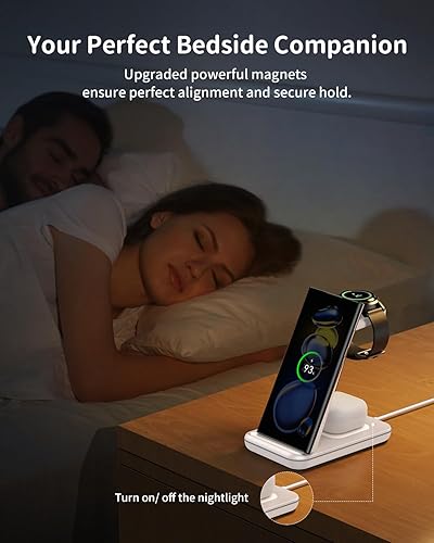 Miniatura 5 de Estación de carga inalámbrica para dispositivo Samsung soporte de cargador de teléfono JoyGeek 3 en 1 para Galaxy Watch7 Pro76543Active21