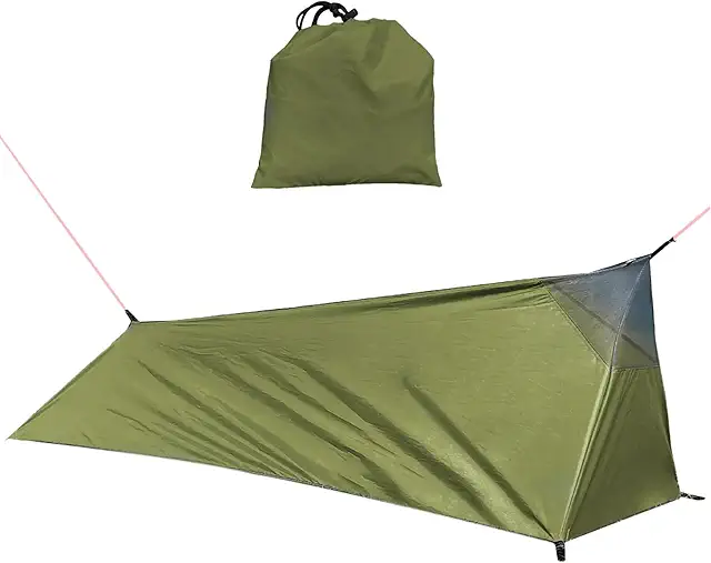Tente de camping ultra légère 1 personne 500 g - Vert - Parfaite pour trekking et aventure