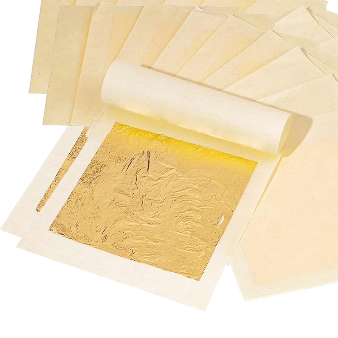 10 Hojas Pan De Oro 24 Kilates (1 Pack) - Oro Comestible De Verdad Para Decorar Pasteles, Chocolates & Arte - Hoja De Oro Alimentaria Para Repostería, Mascarillas & Uñas