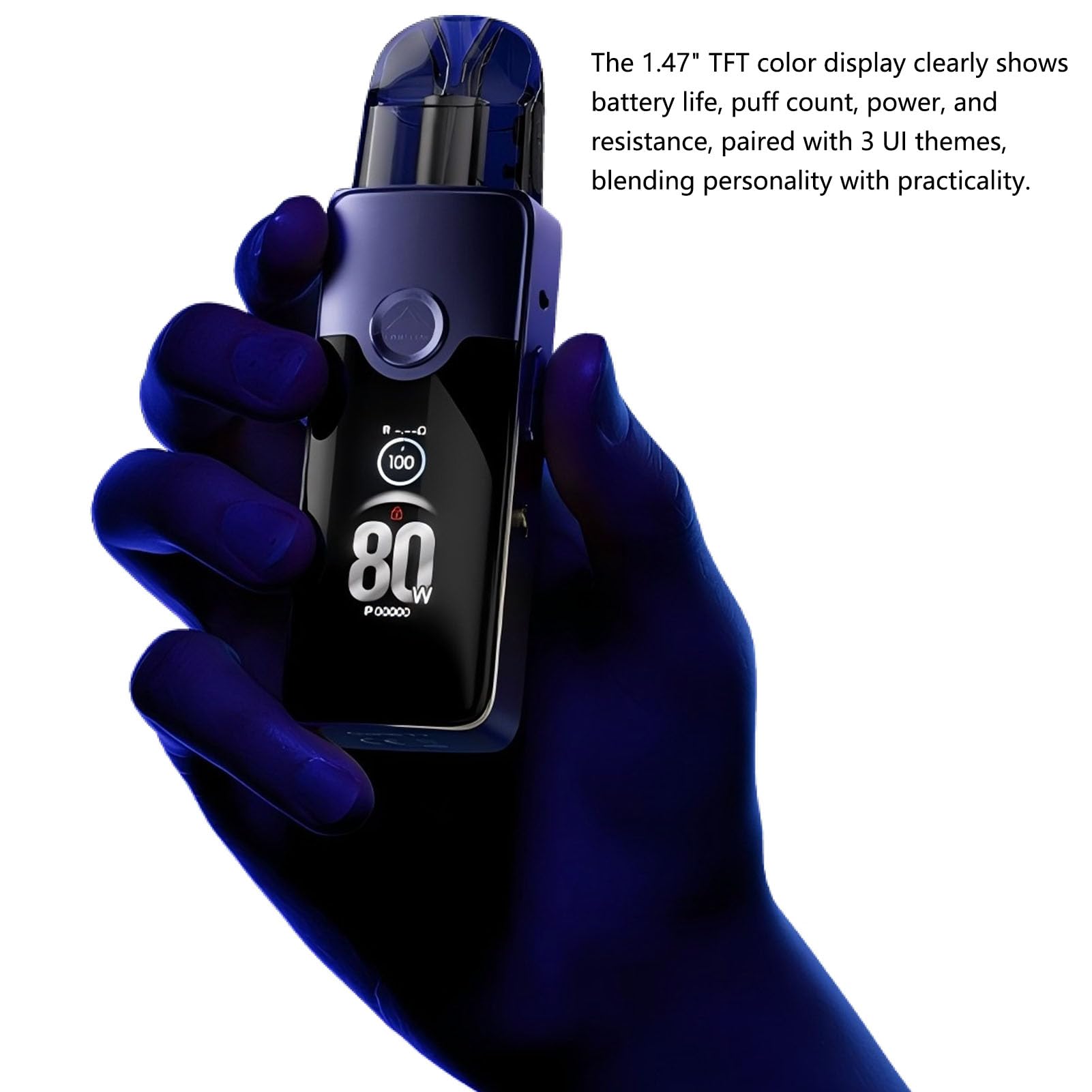 For VOOPOO VINCI E80 Kit 80W Pod Mod Built 3000mAh Battery Electronic Cigarette Vape with 5ML VINCI E Cartridge 0.3/0.6ohm Vaping,No Nicotine (Rosso rosa)