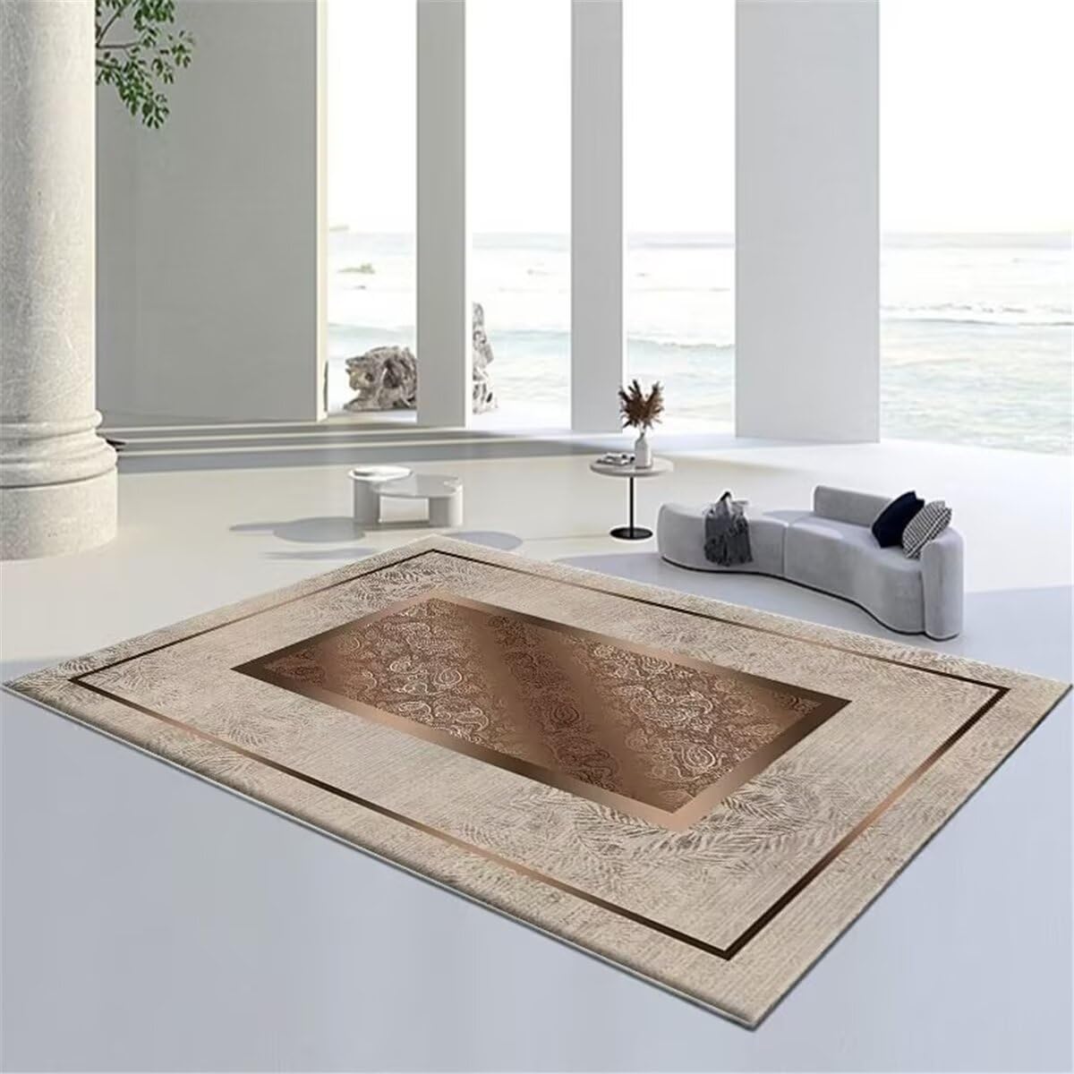 Antidérapant pour Tapis Chambre Fille La décoration de la Ligne Jaune du Tapis Gris Peut être personnalisée antidérapante Antidérapant pour Tapis 200X300CM