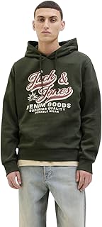 JACK & JONES mens JJELOGO SWEAT HOOD 2 COL 25/26 NOOS Hooded Sweatshirt