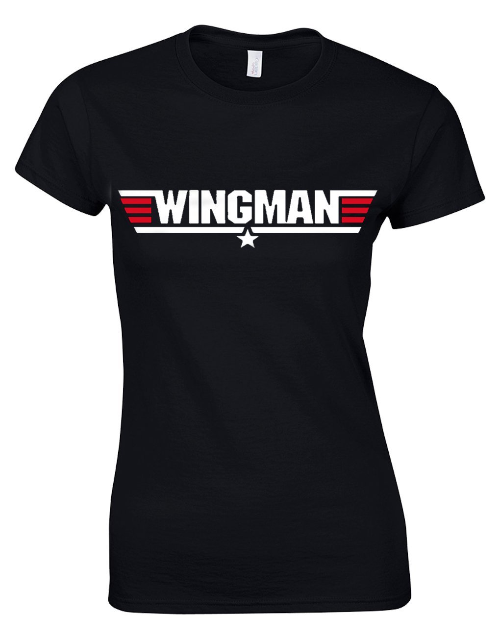 Crown Designs Women's Black Wingman Action Movie Film Inspired Gift For & Teenagers Fitted T-Shirts Tops - /L - 10/12