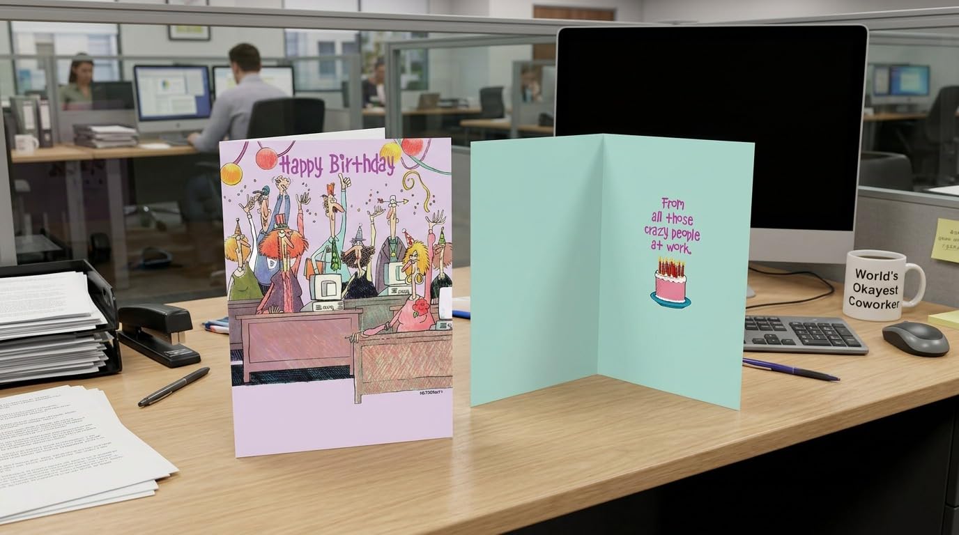 Stonehouse Collection Lustige Geburtstagskarten für das Büro, Einzelne Happy Birthday Grußkarte, Kollegen, Büro, von uns allen (Bürogeburtstag)