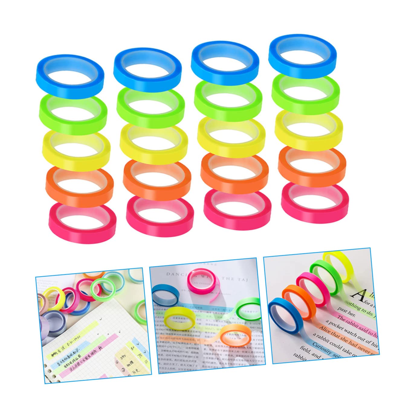 VILLCASE 100rollen Selbstklebende Index-tabs Transparente Lesezeichen Für Schule Und Büro Wasserdichte Sticky Flags Fünf Farben Und Praktische Notizen Für Schüler Und Lehrer