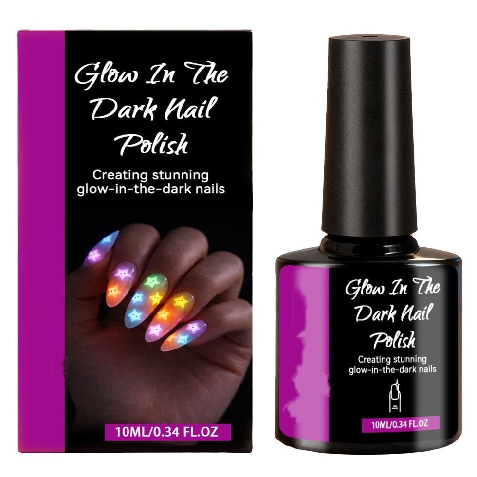 Esmalte de Uñas Brilla en la Oscuridad, 10 ml | Efecto Brilla en la Oscuridad Deslumbrante para Fiestas y Festividades | Larga Duración y Fácil de Aplicar | Mantiene los Colores Vibrantes y Nuevos