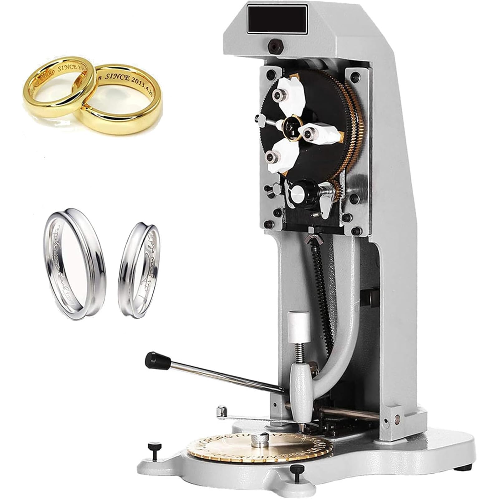 Joyfitness Ring Engraving Machine with Double Sided Dial, Inside Ring Engraver Tool, 2 Fonts Selection and 1.5mm-2.0mm Letter Blocks, Commercial Grade Jewellery Personalization Equipment