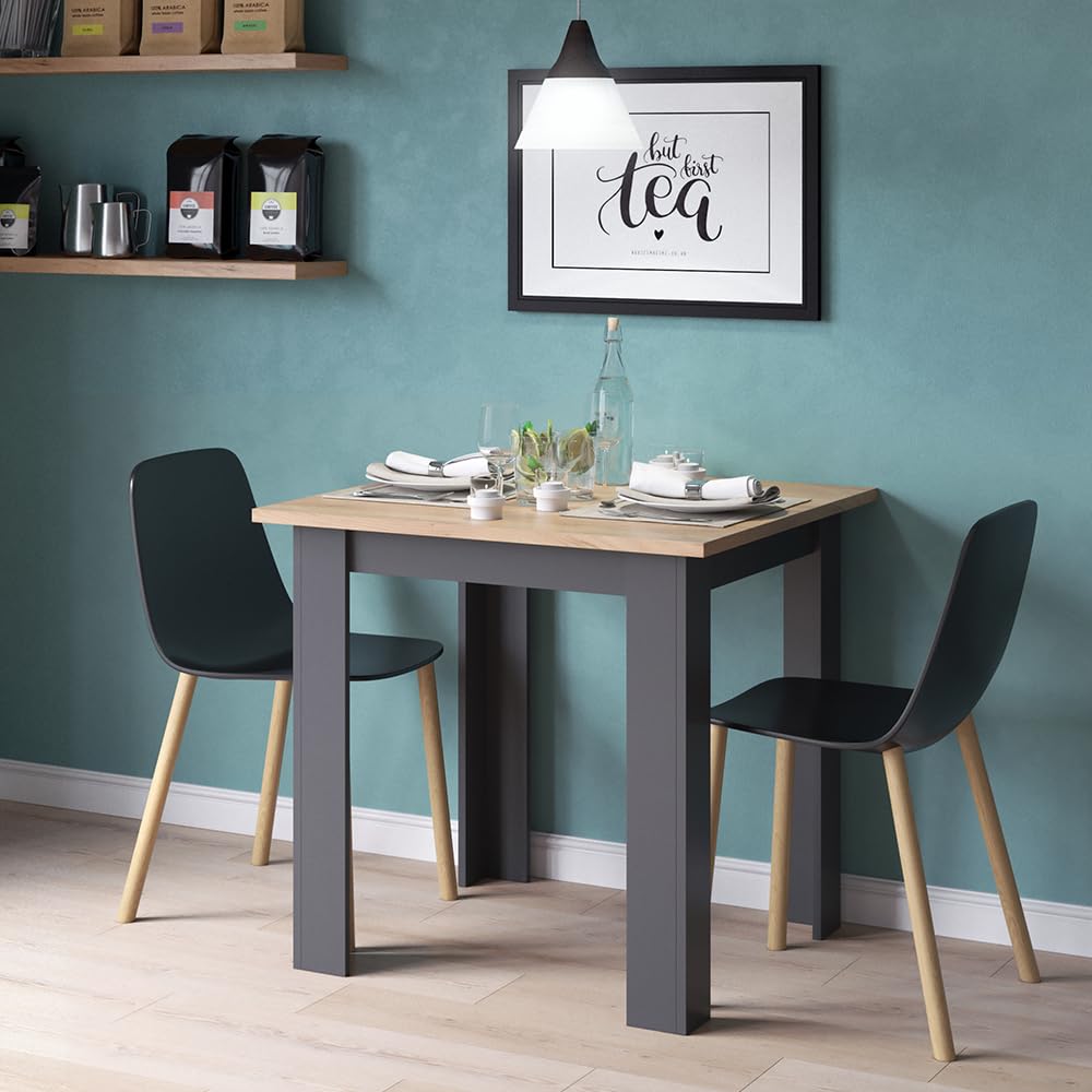 Vicco Esstisch Karlos, Goldkraft Eiche, 80 x 80 cm, geeignet für 2–4 Personen zur Nutzung im Essbereich