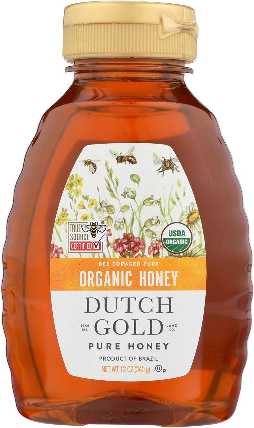 Dutch Gold Honey Organic Wildflower Honey, 12 Ounce - 6 per case.