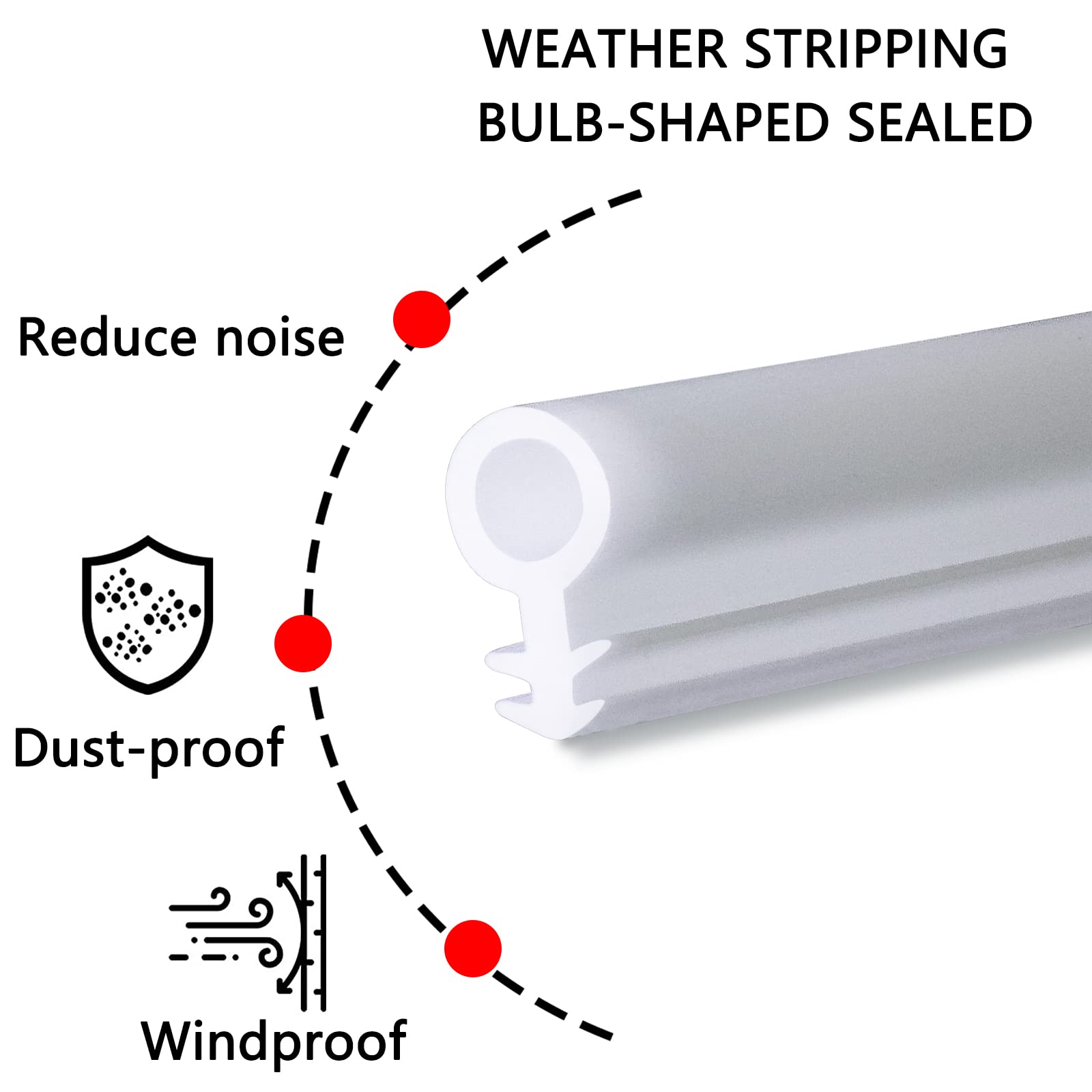 Uxcell Kerf Weather Stripping Seal Strip  32.8ft X 5/16"  - PO Shape Kerf Noise Reduction Rubber Flange Window Weatherstrip Seal Door Frame Windows Card S