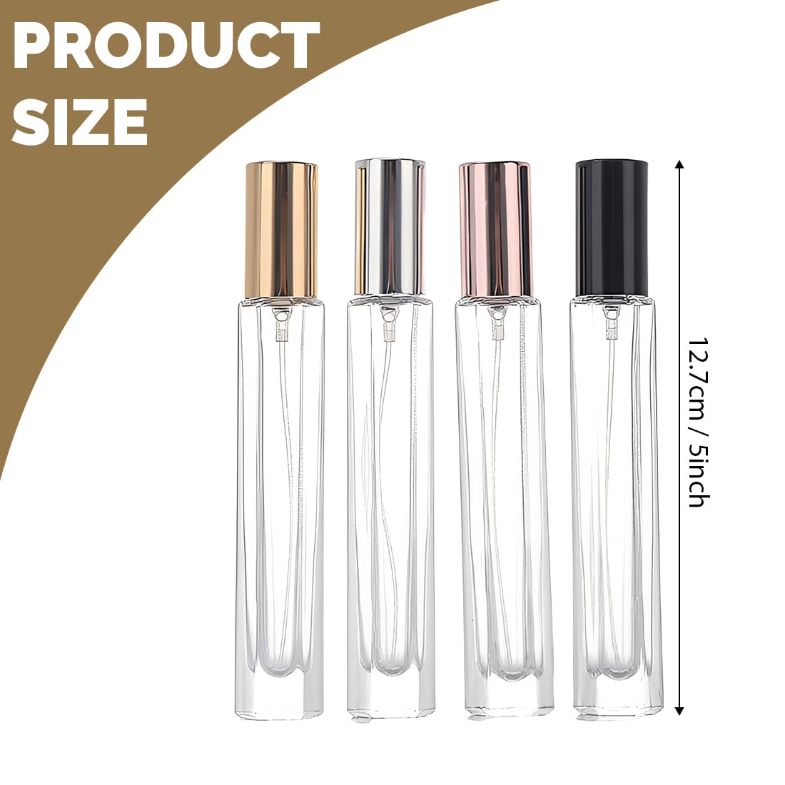 4 szt. Podróżny uchwyt na perfumy, pojemnik na perfumy, wielokrotnego napełniania podróżny pojemnik na perfumy, przenośna mini butelka z rozpylaczem 10 ml