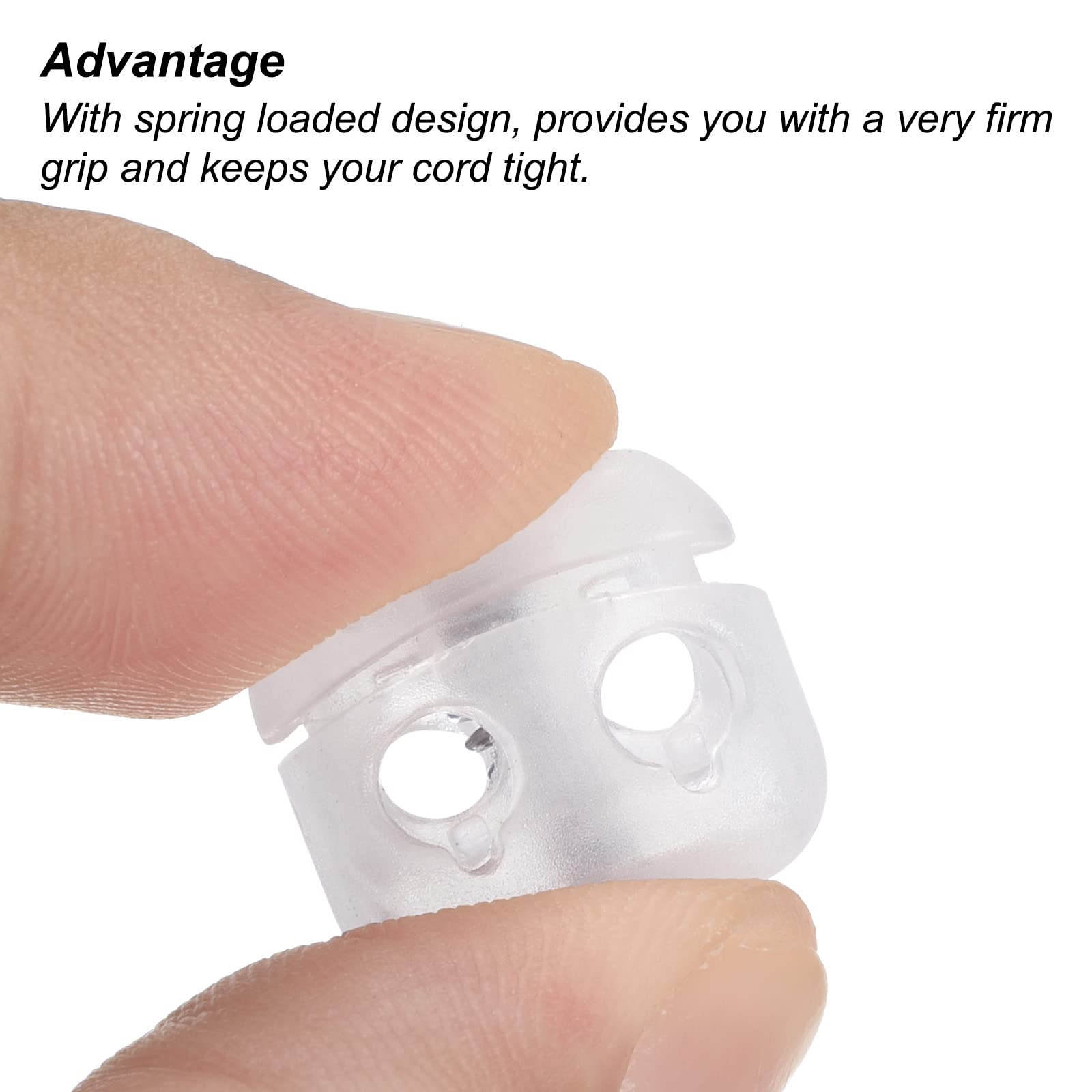 PATIKIL Cord Locks, 30 Pack Oval Spring Toggle Stopper for Drawstring Bag Shoelaces Clear, 16x17mm - Image 4