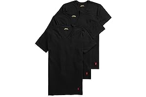 VLN Slim Fit V-Neck Tee Hugged by Polo - 3 Men Black