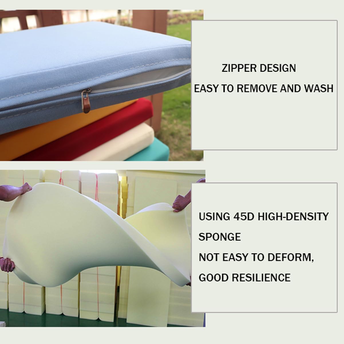 5/8cm Garden Bench Cushions Outdoor,2 3 Seater Seat Pad Garden Patio Bench Pad,Rectangle Seat Cushion Pads for Outdoor Indoor，Waterproof- Dark Blue-190 * 35 * 8cm