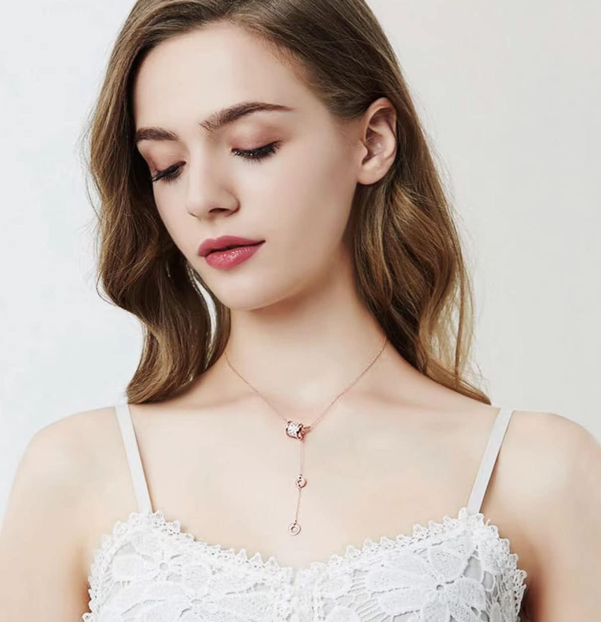 925 Sterling Silver Necklace For Women Classic Circle Pendant with Cubic Zirconia 18 inches Chain Dainty Fashion Jewelry Gifts - Image 5