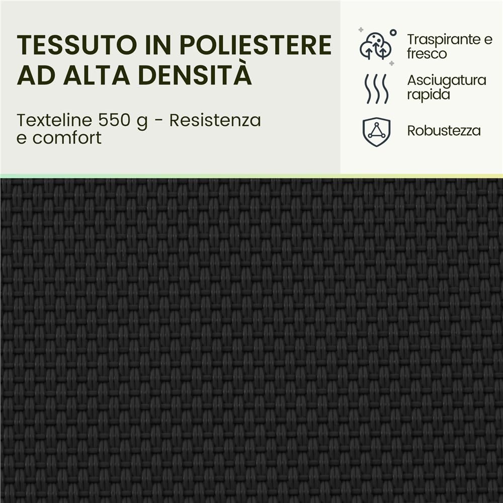 Yaheetech Sedie a Sdraio Pieghevoli a Gravità Zero con Vassoio Rimovibile Poltrona Relax per Piscina Giardino Esterno Spiaggia Nero