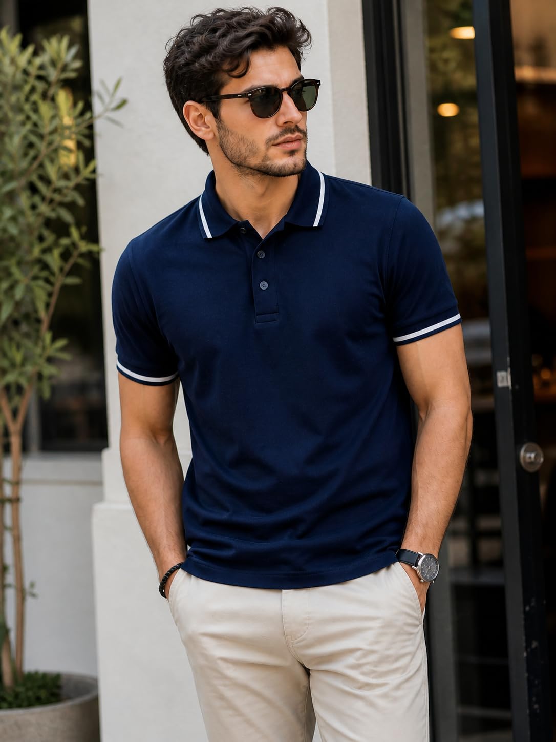 dagcros Men’s Premium Polo T-Shirt | Contrast Collar & Sleeve Tipping | Half Sleeve Casual Regular Fit Polo Tee Summer Fashion-picture-43