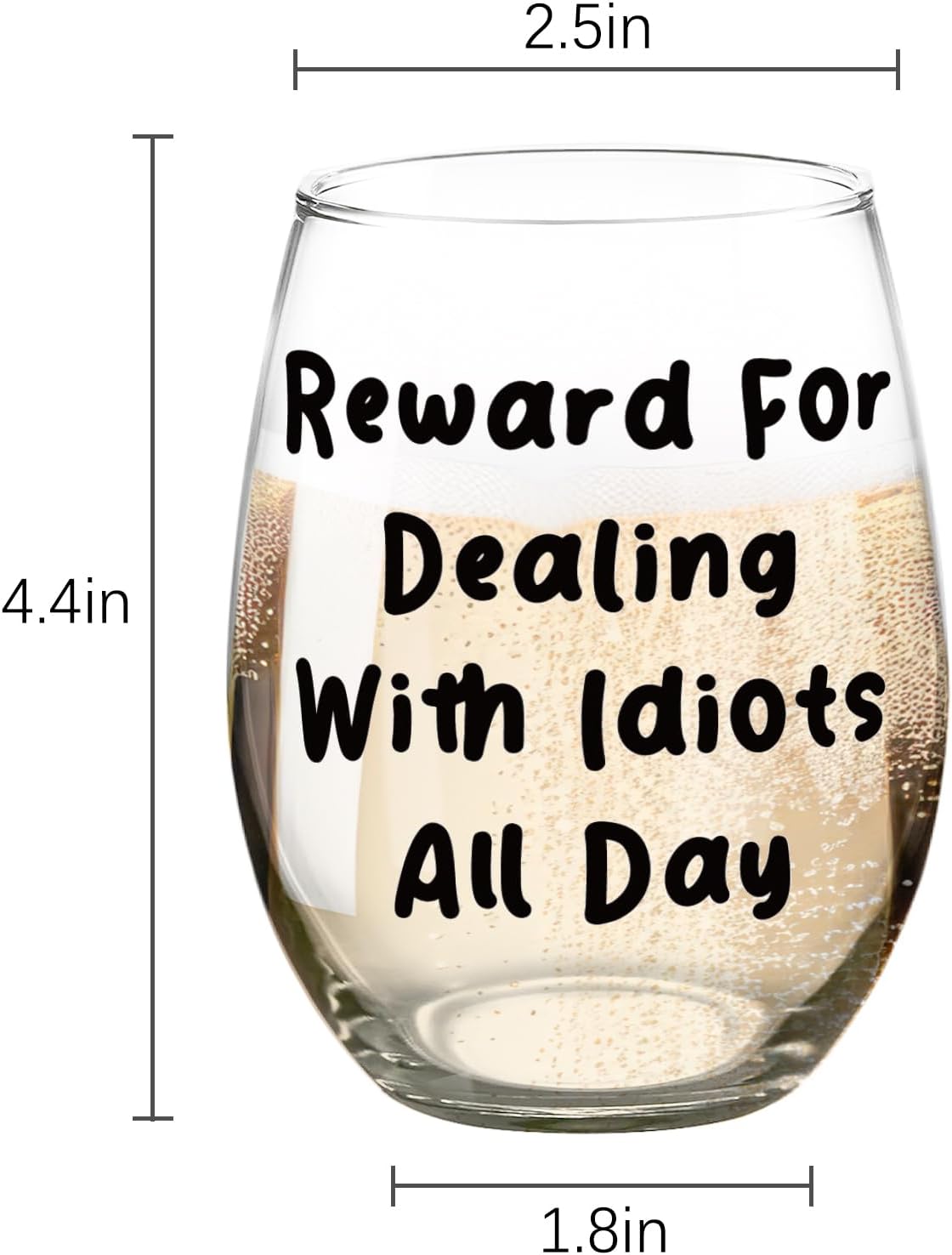 Fatbaby Funny Wine Glass For Women Coworkers, Sarcastic Gifts For Best Friends Sisters Mom, Christmas Birthday Mother's Day Gifts Stemless Wine Glass for Wine Lover Work Besties 15 OZ - Image 5