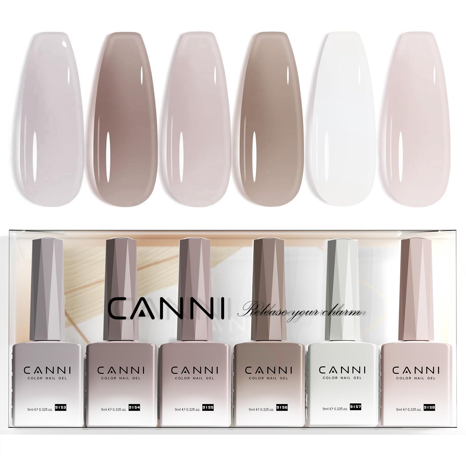 Photo 1 of CANNI Gel Nail Polish Set - 6 Colors, 9ml Each