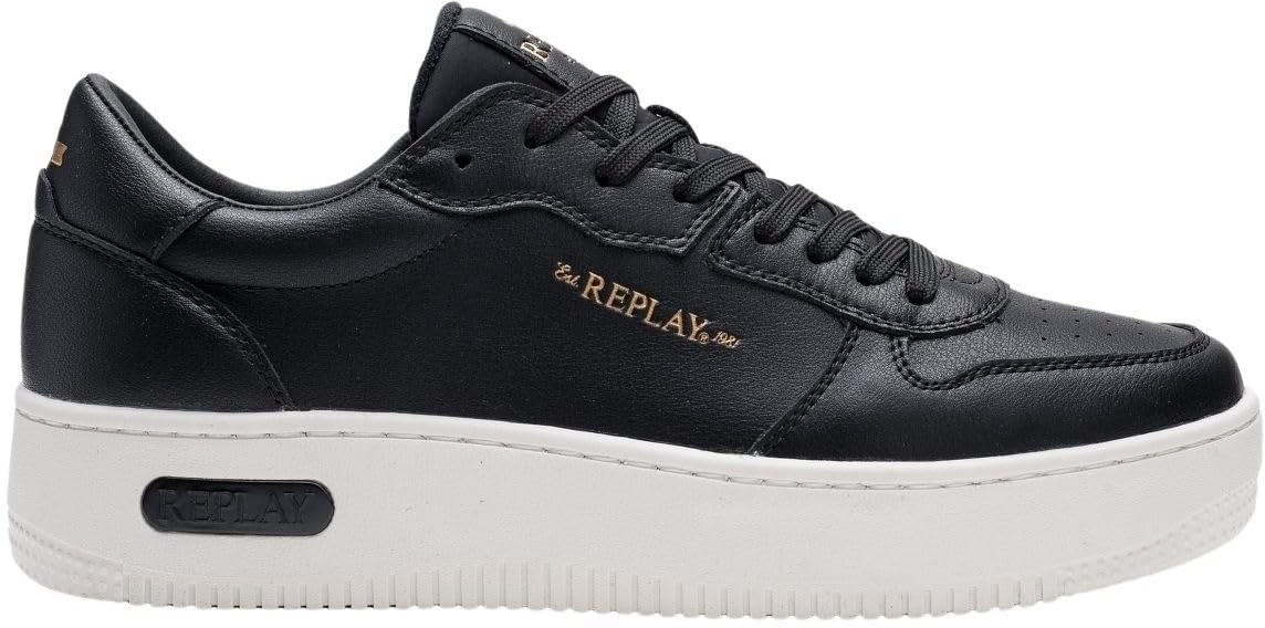 Replay Men's Gmz7p Sneaker, 003 Black, 8 UK