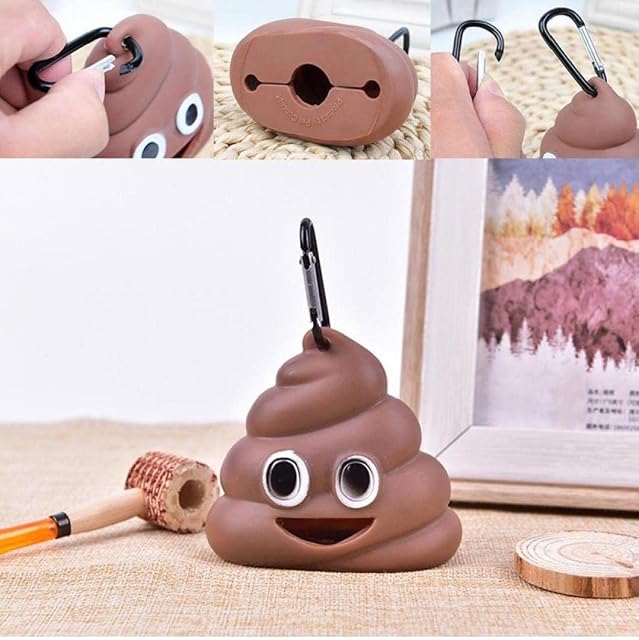 Foto 2 de 8 de Stakee Perro Poop En Forma De Bolsa Bolsa De Residuos Dispensador De Almacenamiento Llavero Popular Poop Tool…
