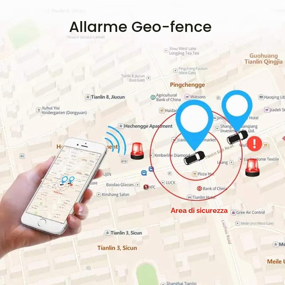 Winnes GPS Tracker 4G, TK806 GPS Tracker auto telecomandata interruzione di alimentazione e olio, antifurto e perdita, posizionamento in tempo reale, piattaforma gratuita/APP