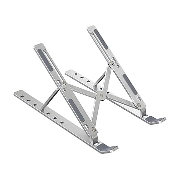 Ant Esports ALS05 Aluminum Foldable Laptop Stand – Silver I 6 Adjustable Levels I Anti-Slip and Heat Dissipation - image, photos