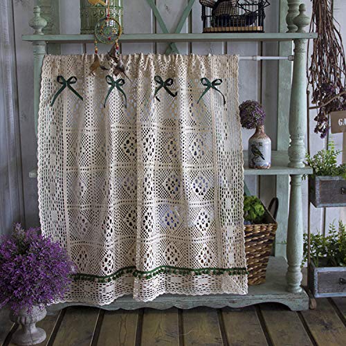 BDGYF Cortinas Cortas, Cortina De Cocina Retro Rústica, Cortinas De Café Románticas...