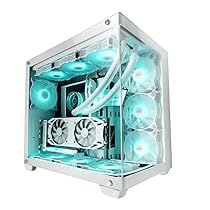 Mars Gaming MCV4, Torre Gaming Custom XXL E-ATX, Finestra Vetro Temperato Frontale e Laterale Senza Cornice, Struttura Modulare Doppia Camera, Bianco