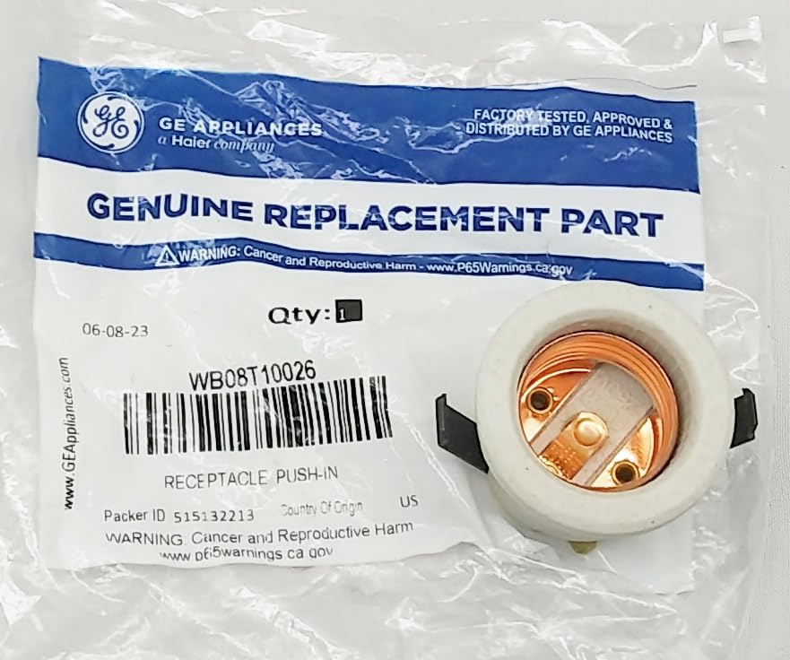 WB8T10026 Oven Range Stove Light Push in Socket Receptacle - New - Genuine OEM - R2-B9 - EA240815