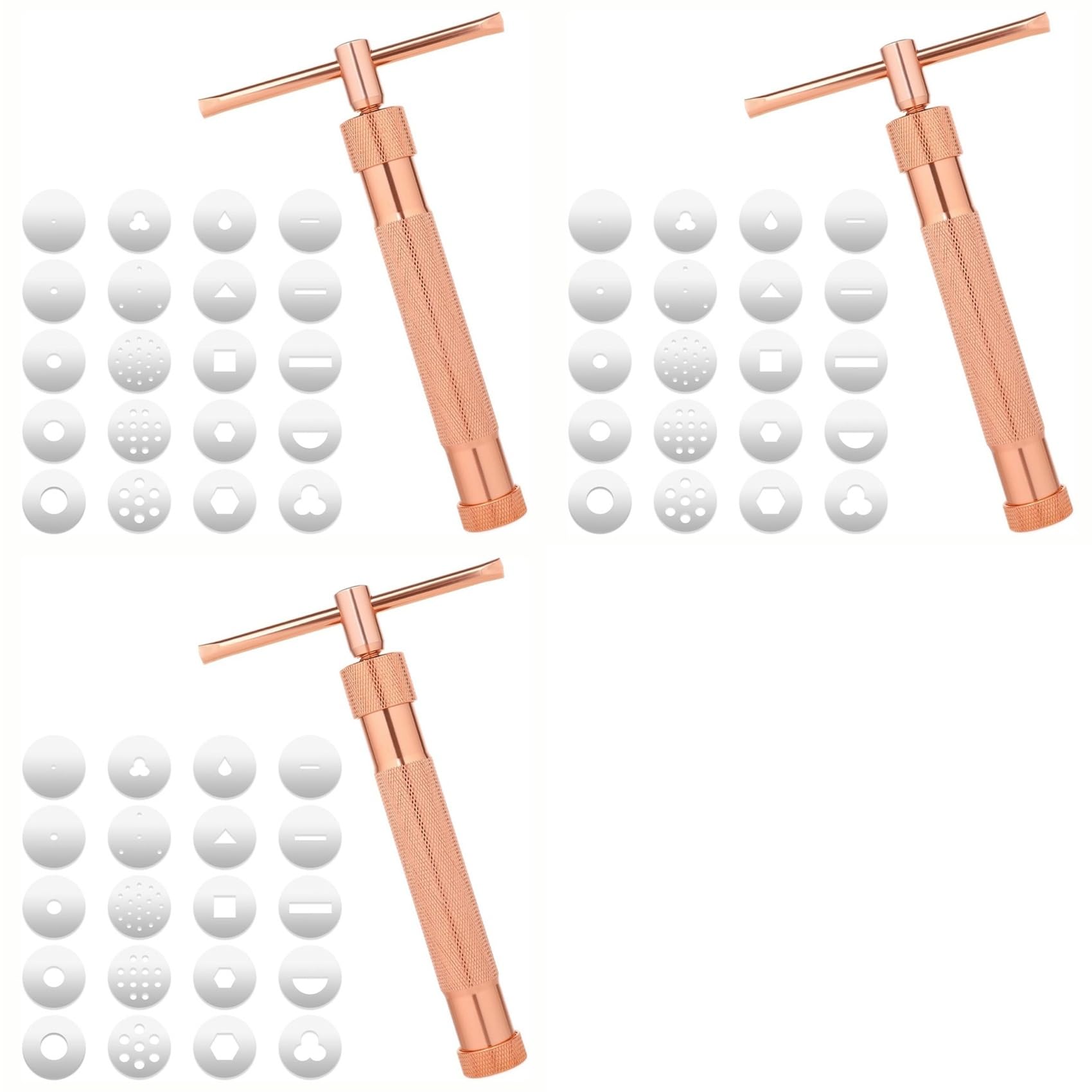 Jnchdghwa As Shown 3X Clay Extruder,Fondant Extruder Stainless Steel Clay Extruder With 20 Discs,Sugar Paste Extrude