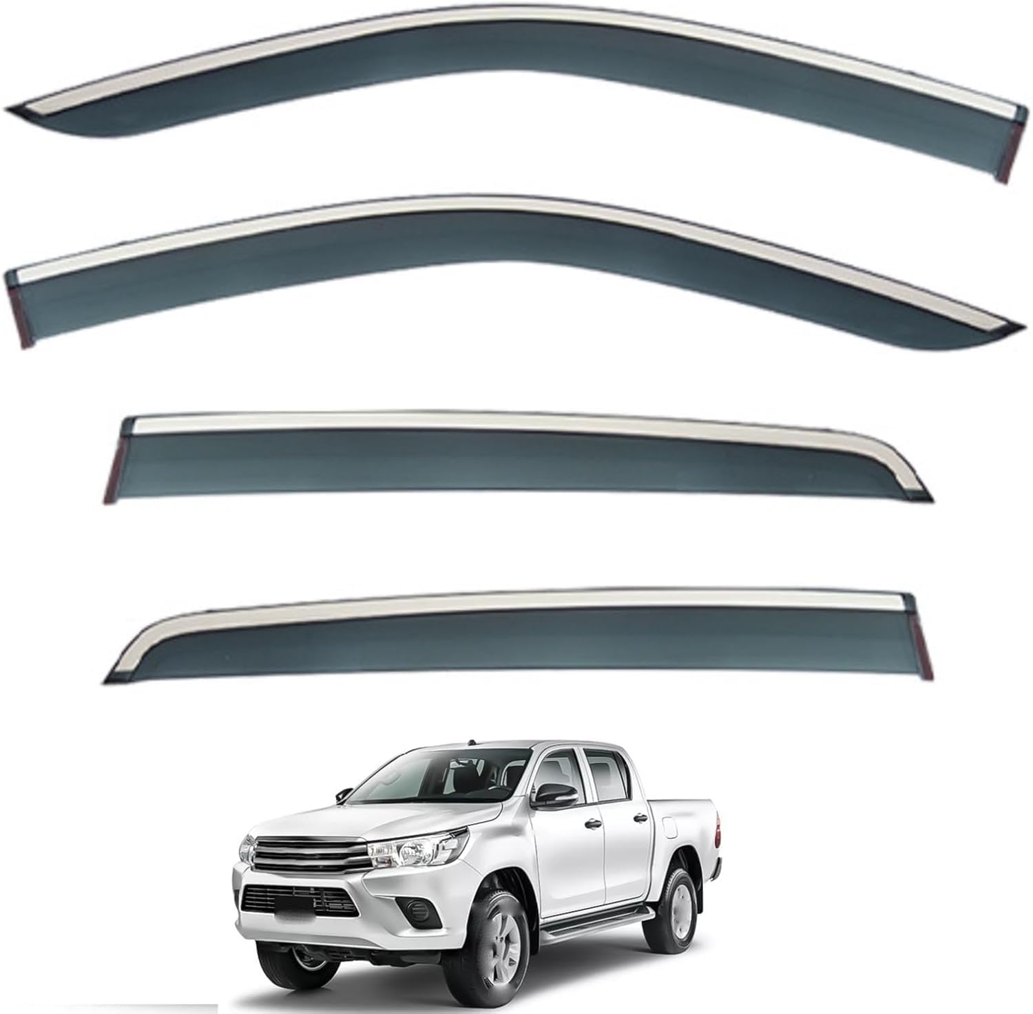 Acwyahso Normal Rain Guards Wind Deflectors For Truckmasters Ox Mk8-An120-An130 2015-2024, 4Pcs Vent Visors, Allows Fresh Air & Keeps Rain Out, No-Drill Install