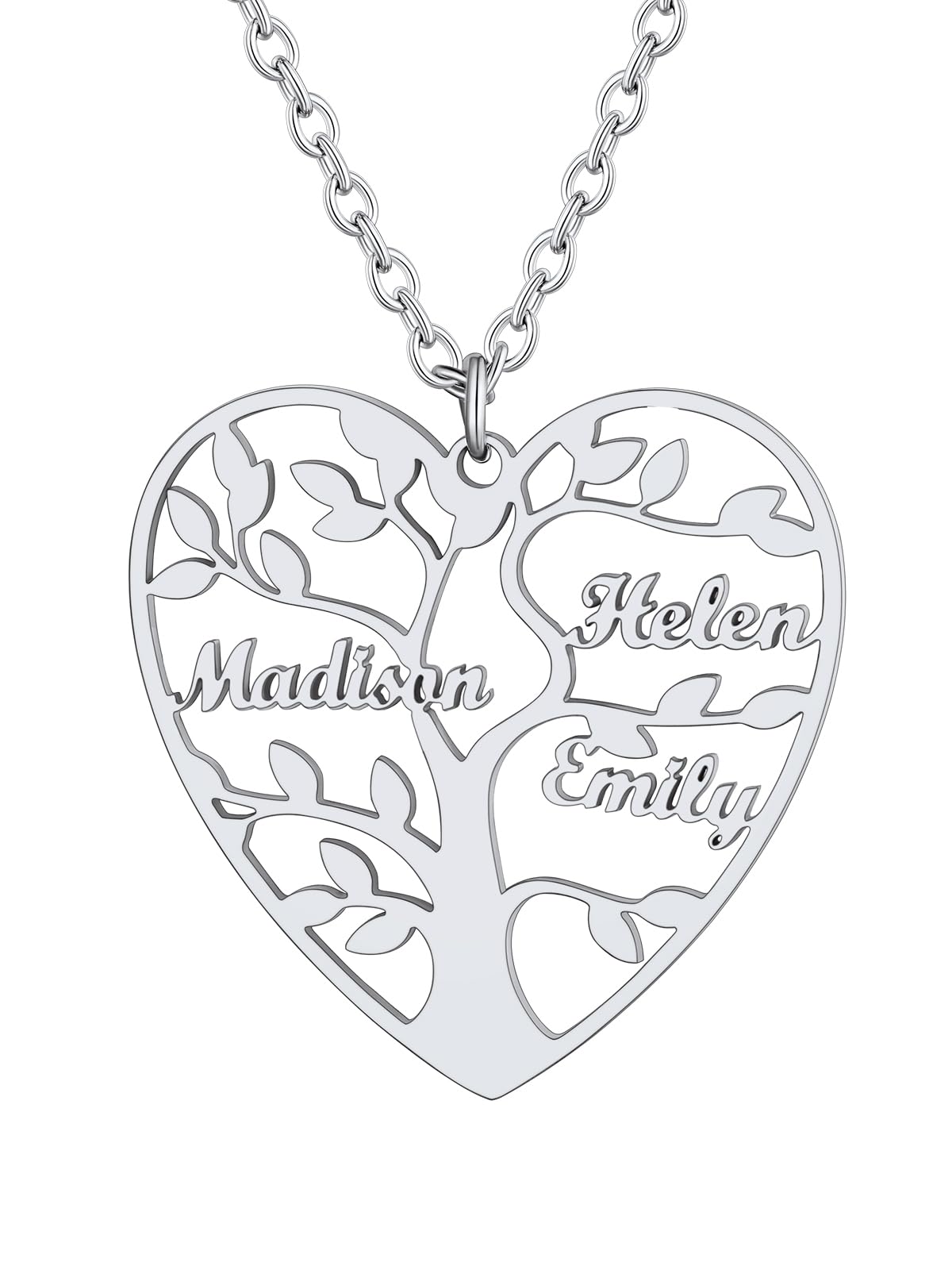Pendentif Arbre de Vie gravé en acier inoxydable durable avec chaîne réglable - 8