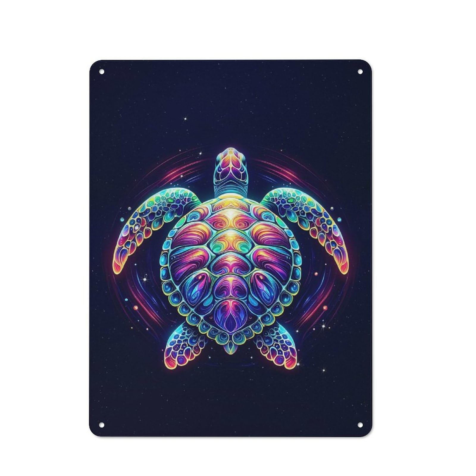 Junmoney Colorful Sea Turtle Kitchen Metal Sign With Design 40X30cm, Cosy Kitchen Wall Decor For Bakery, Diner, Cafe Or Family Room