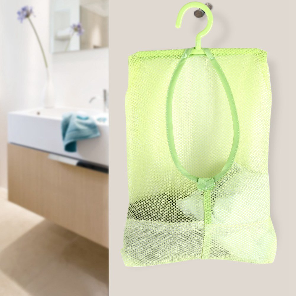 Sac De Rangement En Maille Avec Crochet Rotatif 360° - Pour Vêtements, Jouets, Fruits - Dimensions 24,5x22 Cm - Polyvalent Et Aéré