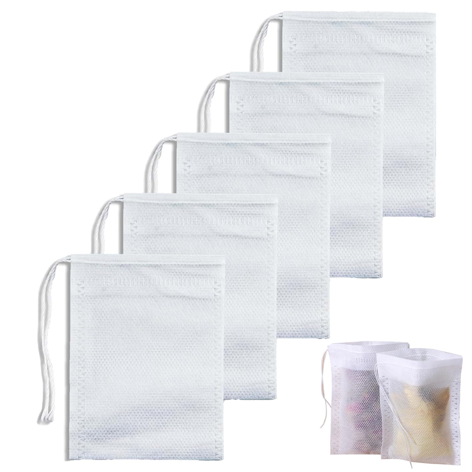 400 Sachets Thé Jetables Non Tissés 7×9 Cm Avec Cordon – Idéal Thé En Vrac, Herbes, Café, Lavande & Épices