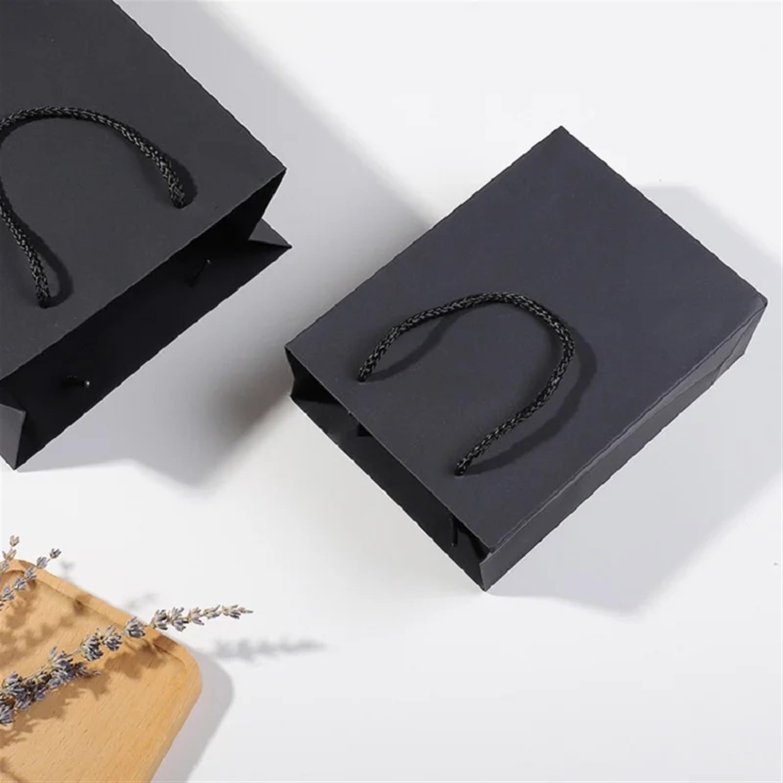 Bolsas Papel Kraft Bolsas de papel kraft pequeñas y gruesas con asas for empresas, bodas, cumpleaños, fiestas, regalos(24x10x17CM)