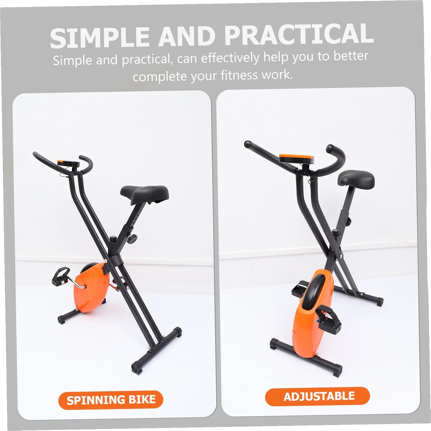 Adjustable Indoor Stationary Bike for Home Fitness with Exercise Data Anti-slip Wide Foot Bright -frame Design for Weight Loss and Cycling Workouts