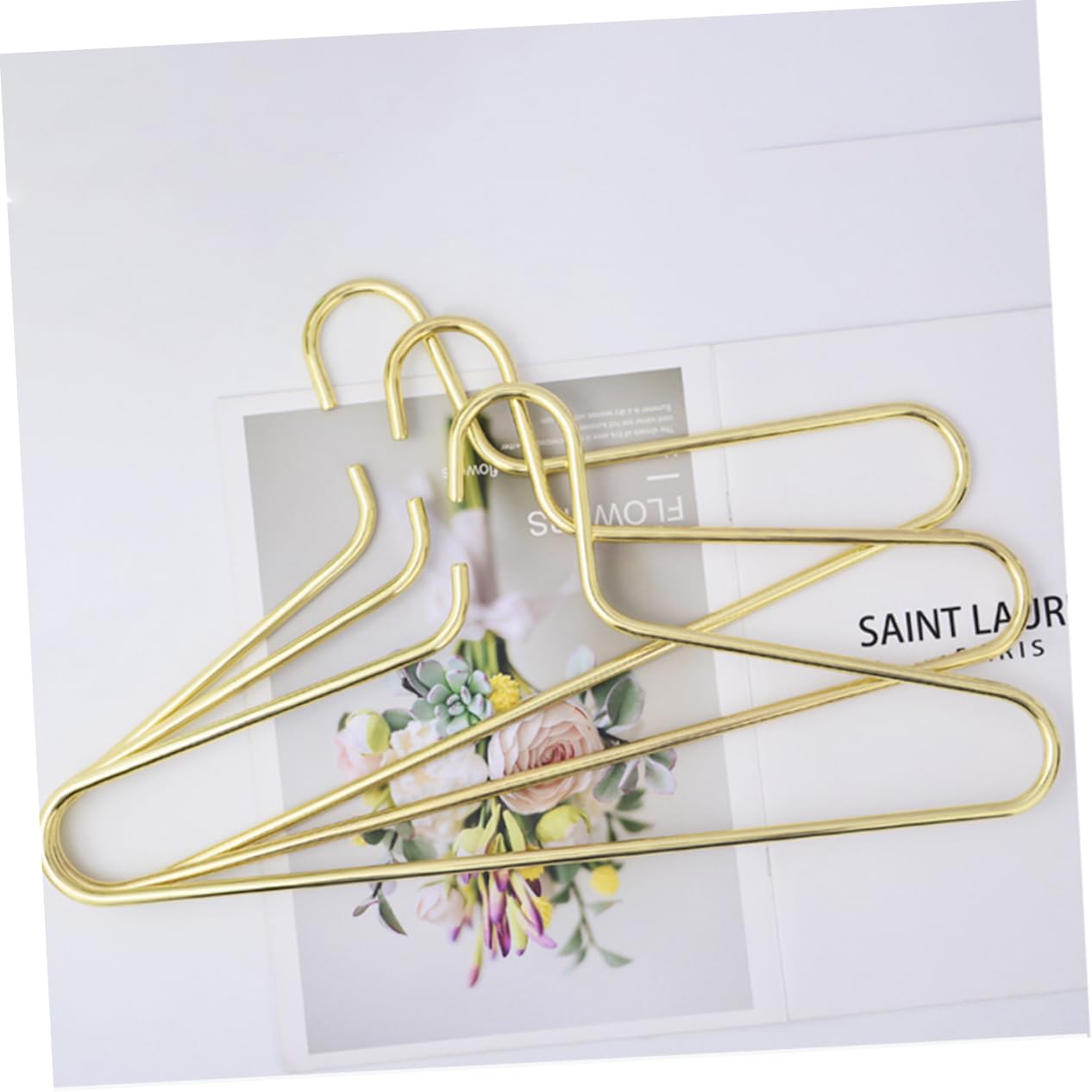 DECHOUS Iron Clothes Hangers Thicken Open Ended Design for Non Slip Coat Wardrobe Organization Adult Hangers for Home Clothing Shops and Laundries Golden Finish