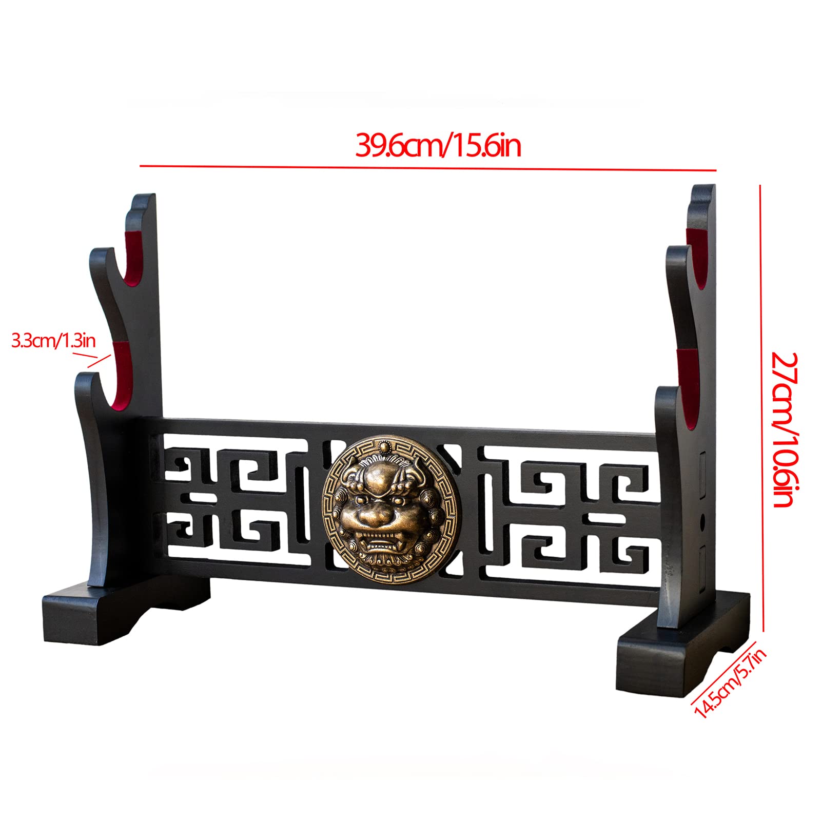 Uchwyt na miecz japoński aksamit wyściełany Katana Stand Samurai Display Rack Support wszystkie miecze Tanto (Kylin-2)