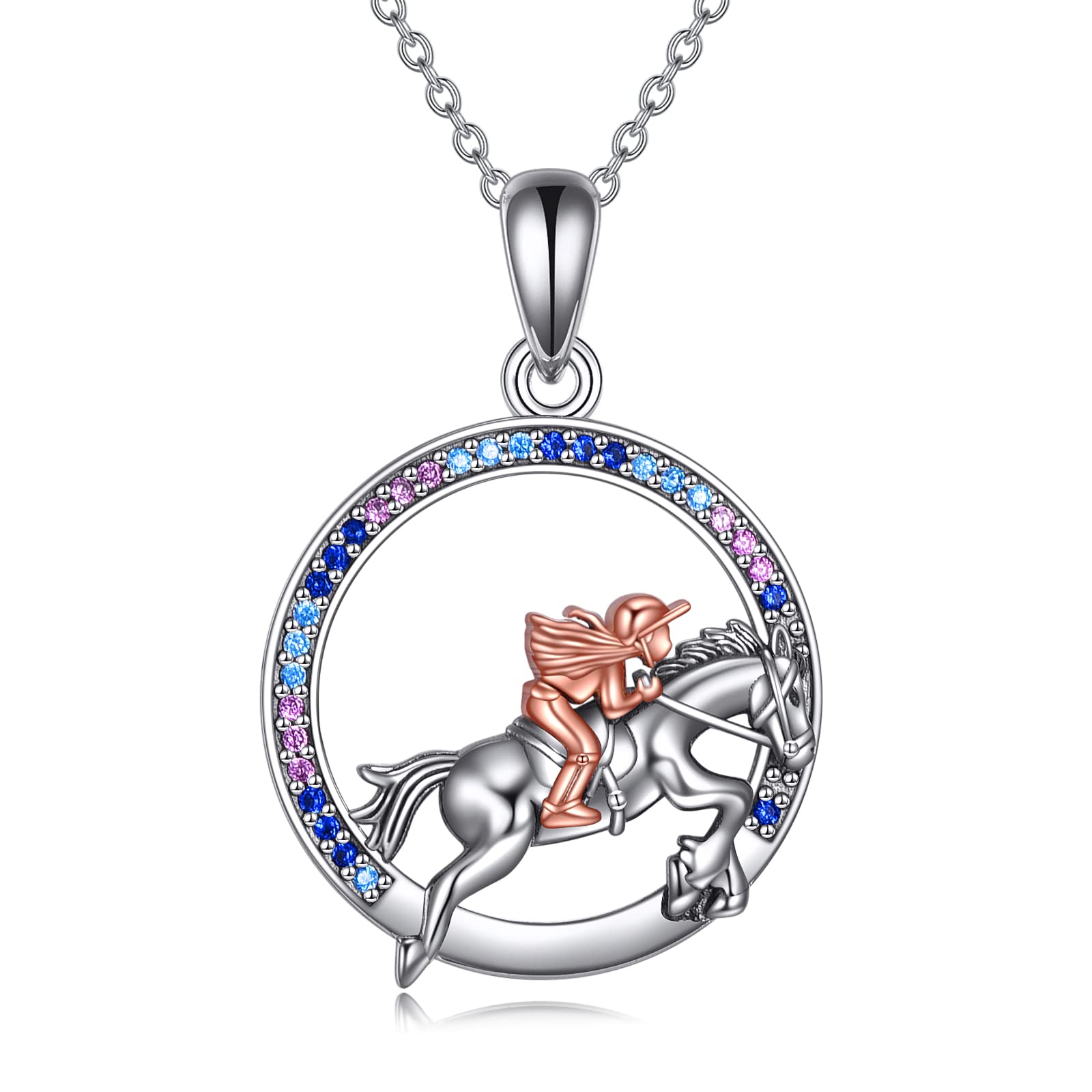 Collar de caballo de plata para mädchen con corazón ideal como regalo de comunión 8